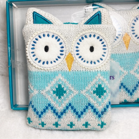 Hand Warmers Francesca’s Click And Heat Owl Knit Fleece Back NEW - Picture 3 of 7